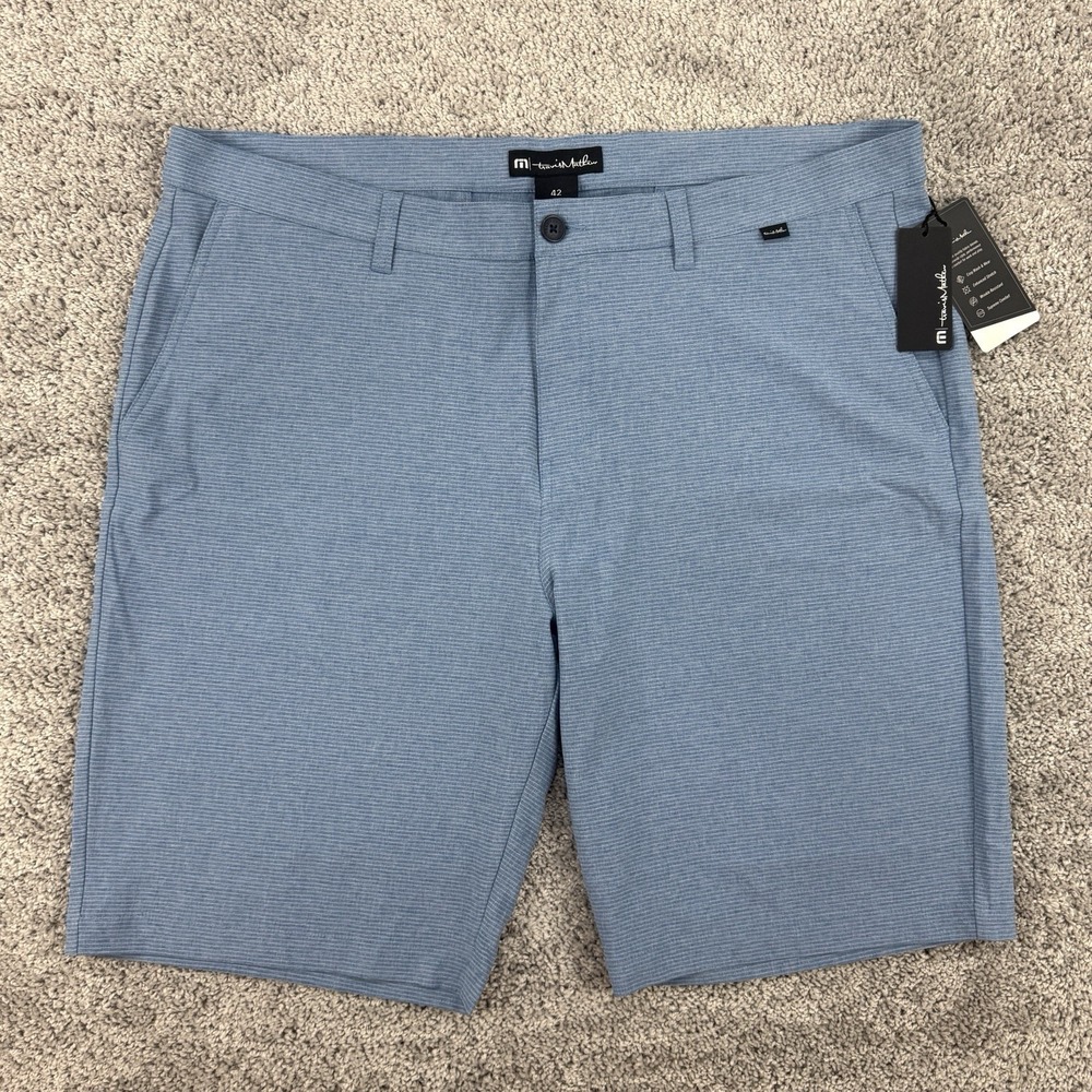 Travis Matthew Sand Harbor Shorts Men's 42 NWT Heather Blue Golf Performance